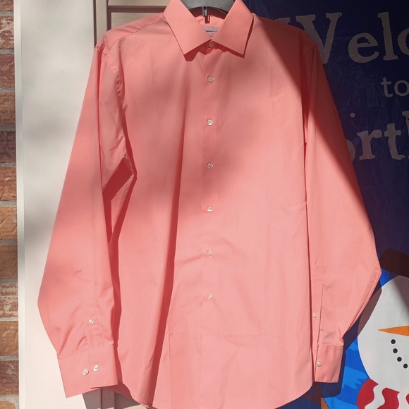 Van Heusen Other - Van Heusen Men's Fitted Dress Shirt, Coral
